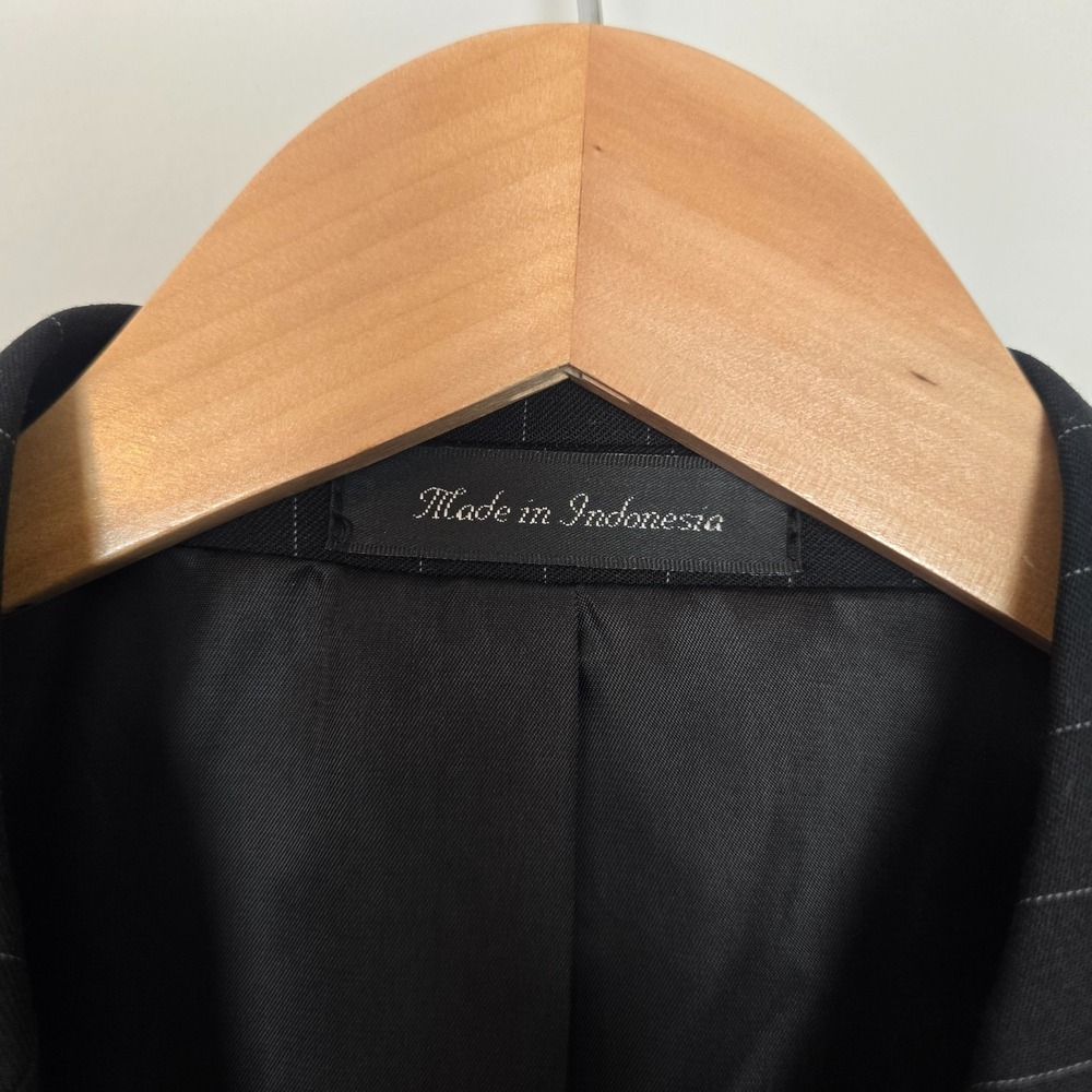 NWT Chaps Mens Wool Pinstripe Blazer 40 Short Black Business Suit Jacket - Picture 7 of 12
